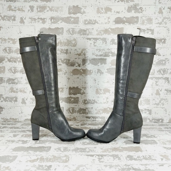 Life Stride Lacy Velocity With Memory Foam faux Leather Heel Knee High Boots - Picture 5 of 11